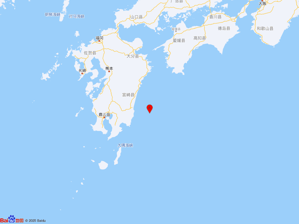 日本九州岛附近海域发生5.7级地震